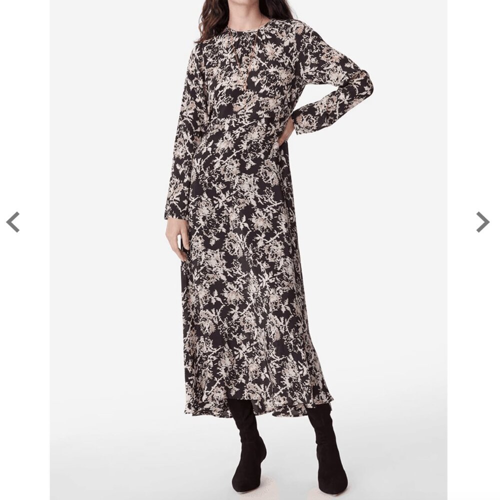 Vanessa Bruno Black and Cream Floral Maxi Dress